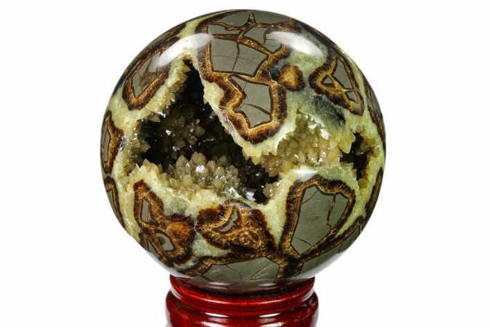 Crystal Filled, Polished Septarian Sphere - Utah #160190